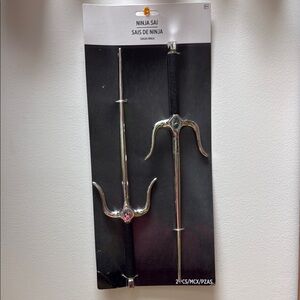 Amscan Silver and Black Ninja Sai Halloween accessory set